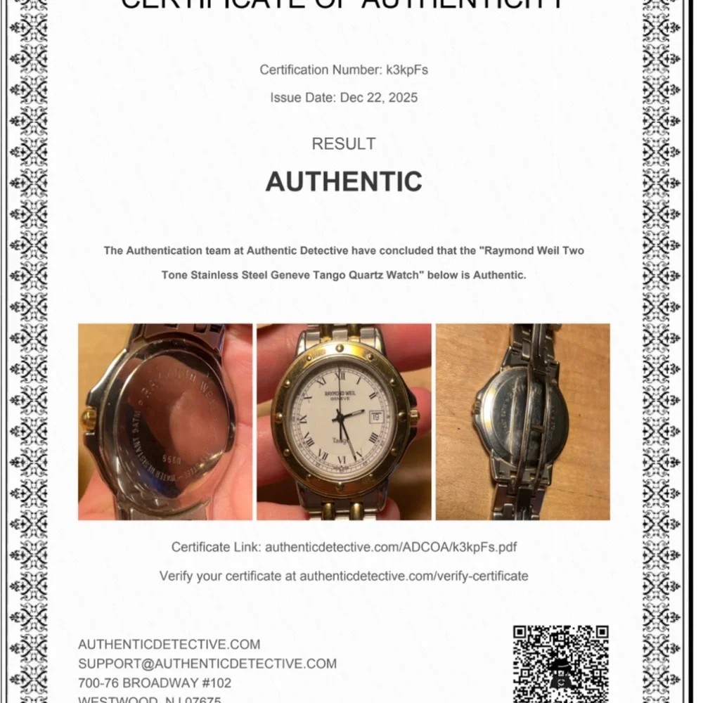 Raymond Weil Tango w/COA Two Tone Stainless Steel Gold Watch ! - Picture 9 of 9